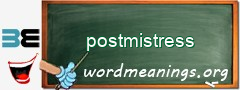 WordMeaning blackboard for postmistress